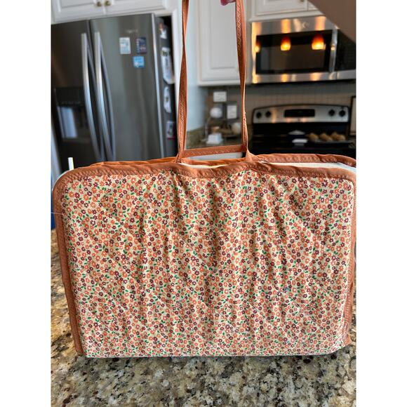 Vintage Handmade Cross Stitch Pattern Tote Bag with a stack of patterns - Picture 1 of 14